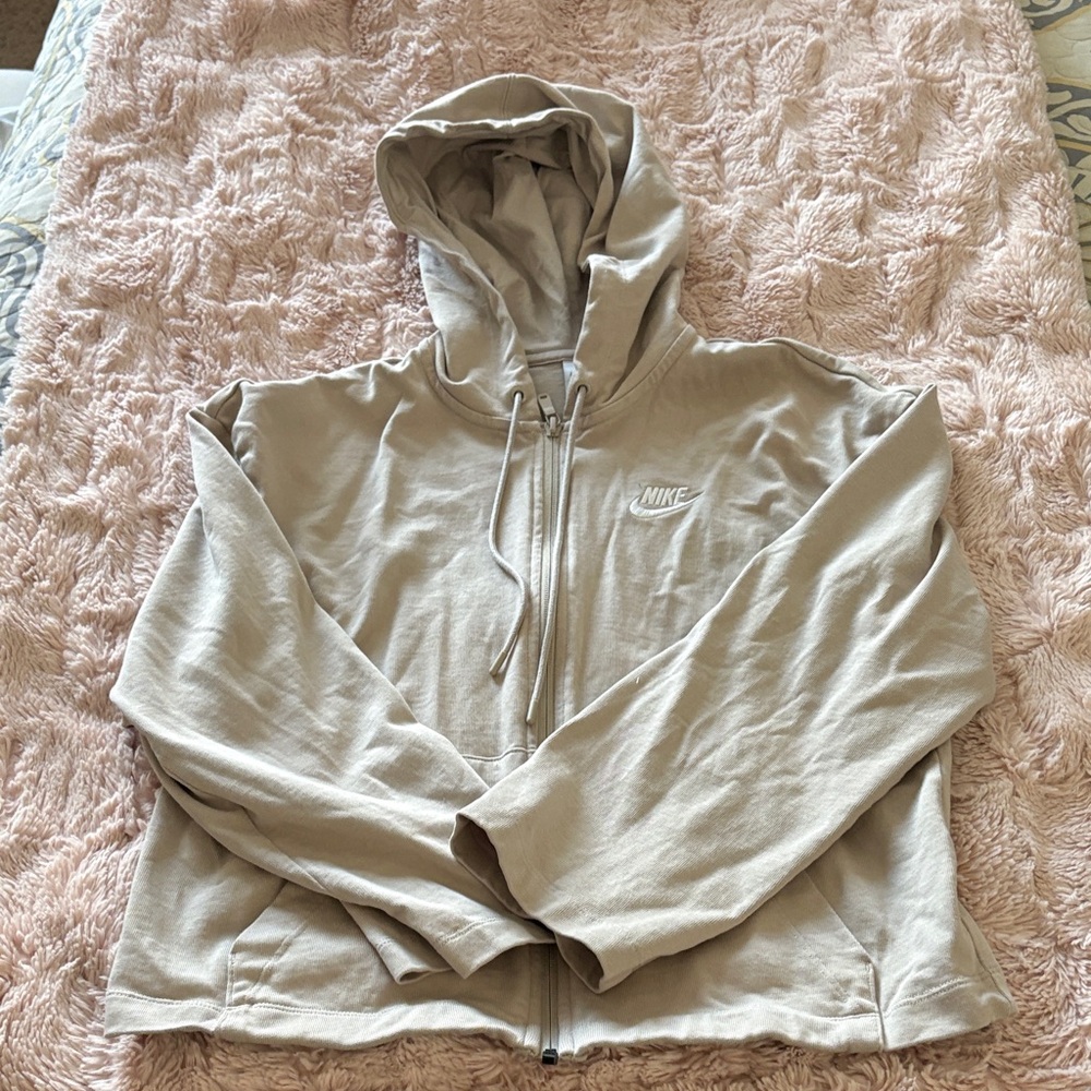 Nike Light Tan Hoodie with Zip